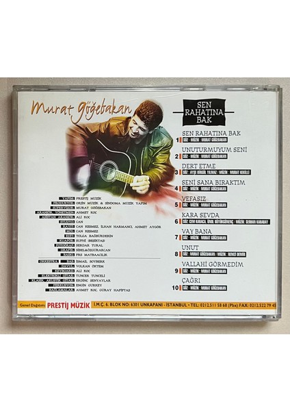 Prestij Müzik Murat Göğebakan Sen Rahatına Bak CD (Orjinal Dönem Baskı Cd)