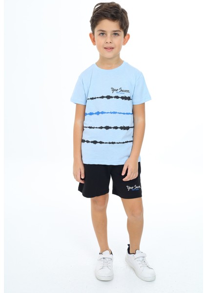 Erkek Çocuk Baskılı Şortlu Takım