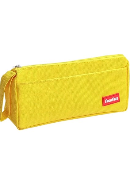 Basit Büyük Kapasiteli Kalem Kutusu Öğrenci Kanvas Kırtasiye Çantası Düz Renkli Kalem Kutusu Çift Katmanlı Kırtasiye Kutusu Oxford Kumaş Saklama Çantası (Yurt Dışından)