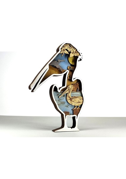 Ahşap Mdf Çok Katmanlı Pelikan Dekoratif Obje