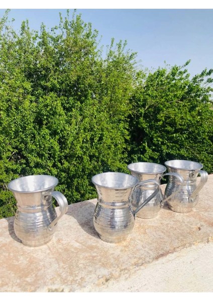 Bakır Görünümlü Alüminyum Kulplu Bardak Su&ayran Bardağı Kulplu Bardak Kupa Bardak 6 Adet