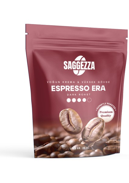 Espresso Era, Orta Koyu Kavrulmuş, Yoğun Gövdeli ve Kremalı kahve 1000 gr