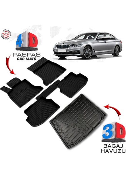 3K Store Bmw 5 Serisi G30 4d Paspas ve 3D Bagaj Havuzu 2017 2023