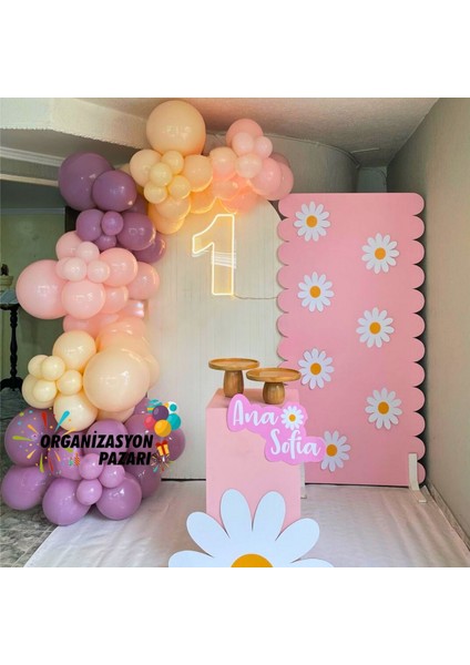Balon Seti Lavanta-Makaron Somon-Makaron Pembe 100 Lü Balon Zinciri Seti