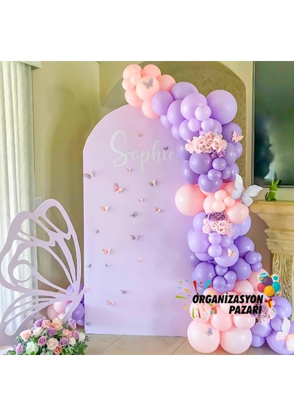 Balon Seti Lila-Makaron Lila-Makaron Somon 100 Lü Balon Zinciri Seti fiyatları
