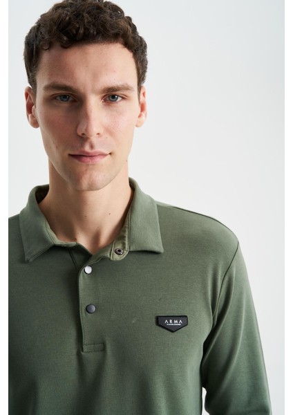 Erkek Slim Fit Çıt Çıt Düğmeli Polo Yaka İnterlok Sweatshirt K28564988101 fiyatları