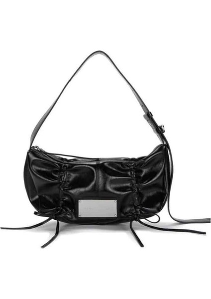 Bag Bow Drawstring Single Shoulder Handbag Underarm Bag (Yurt Dışından)