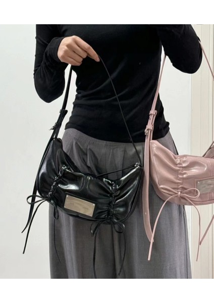 Bag Bow Drawstring Single Shoulder Handbag Underarm Bag (Yurt Dışından)