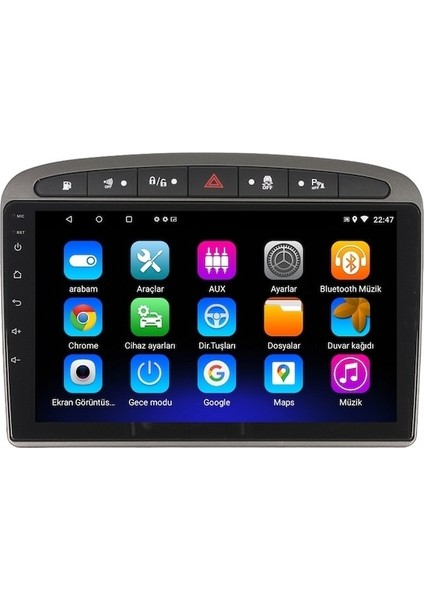 Peugeot 308 Android 4gb Ram 64GB Rom 8 Çekirdek Carplay Multimedya