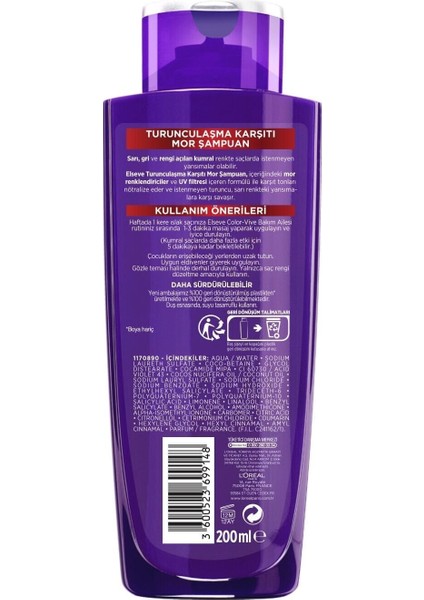 Anti-Orange Purple Shampoo 200 Ml--Hidden Beauty-- CHARMS343