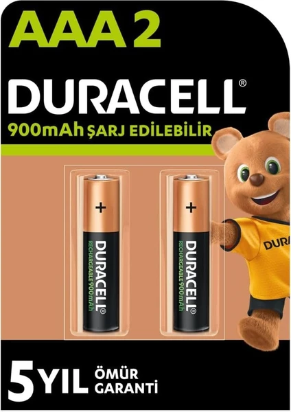 Şarj Edilebilir AAA Pil (2'li Paket), 900 mAh NiMH, önceden şarj edilmiş, 1 Numaralı En Uzun Ömürlü Şarj Edilebilir pilimiz