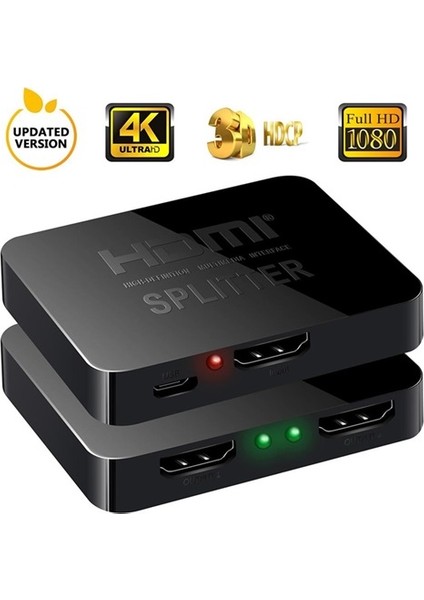 4K HDMI 2 Port Switch Splitter Ekran Çoklayıcı Çoğaltıcı