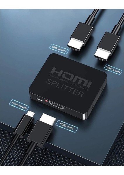 4K HDMI 2 Port Switch Splitter Ekran Çoklayıcı Çoğaltıcı