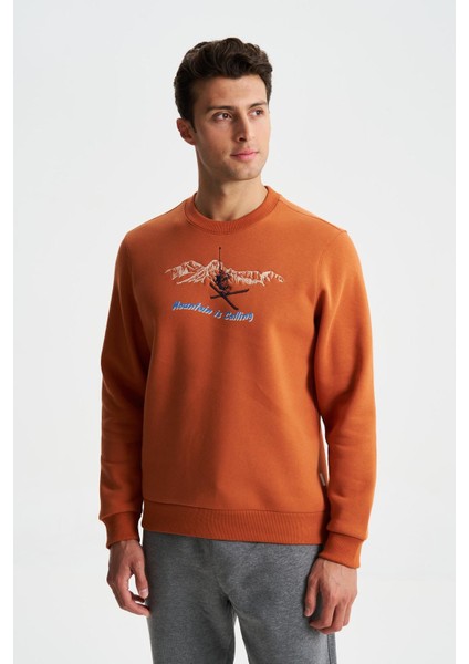 Erkek Regular Fit 3 İplik Şardonlu Pamuklu Bisiklet Yaka Sweatshirt K28124602501 modelleri