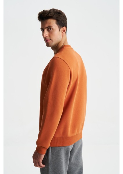 Erkek Regular Fit 3 İplik Şardonlu Pamuklu Bisiklet Yaka Sweatshirt K28124602501 fırsatları
