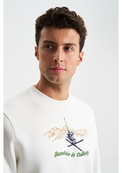 Erkek Regular Fit 3 İplik Şardonlu Pamuklu Bisiklet Yaka Sweatshirt K28124602501 fiyatları