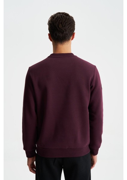 Erkek Regular Fit 3 İplik Şardonlu Yandan Tek Fermuar Cepli Bisiklet Yaka Sweatshirt K28124602101