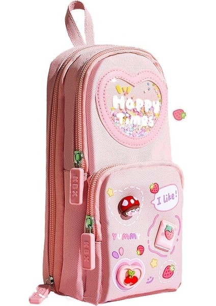 Qwe-13 Kızlar, Ilkokul Öğrencileri ve Çocuklar Için Üç Katmanlı Kalem Kutusu, Büyük Kapasiteli, Kızlar Için Basit Kırtasiye Malzemesi (Yurt Dışından)