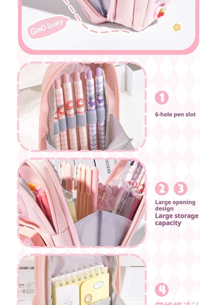 Qwe-13 Kızlar, Ilkokul Öğrencileri ve Çocuklar Için Üç Katmanlı Kalem Kutusu, Büyük Kapasiteli, Kızlar Için Basit Kırtasiye Malzemesi (Yurt Dışından) fırsatları