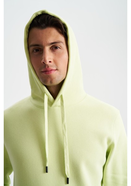 Şık Erkek Regular Fit Basic 3 İplik Şardonlu Kanguru Cepli Kapüşonlu Sweatshirt K28254627501 fiyatları