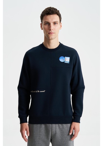 Şık Erkek Regular Fit 3 İplik Şardonlu Bisiklet Yaka Sweatshirt K28124602001