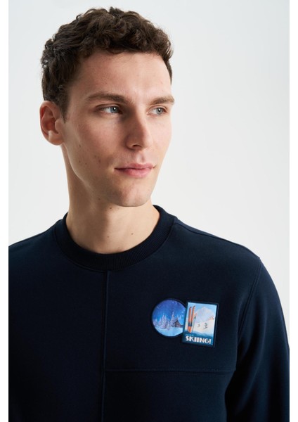 Şık Erkek Regular Fit 3 İplik Şardonlu Bisiklet Yaka Sweatshirt K28124602001 fiyatları