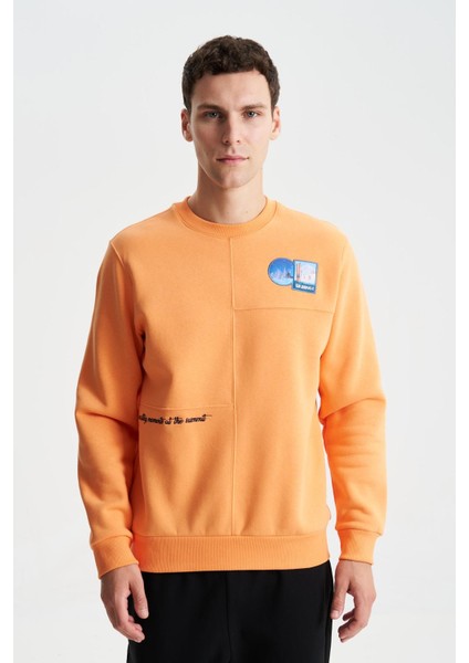 Şık Erkek Regular Fit 3 İplik Şardonlu Bisiklet Yaka Sweatshirt K28124602001