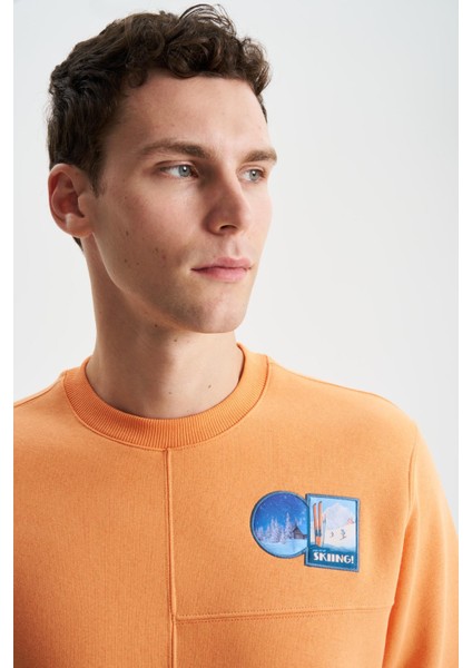 Şık Erkek Regular Fit 3 İplik Şardonlu Bisiklet Yaka Sweatshirt K28124602001 fiyatları