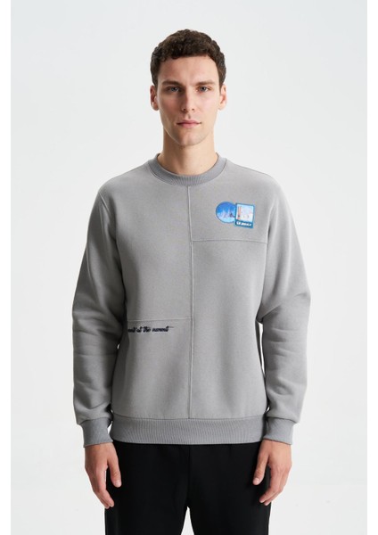 Şık Erkek Regular Fit 3 İplik Şardonlu Bisiklet Yaka Sweatshirt K28124602001