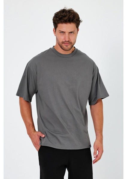 Alexandergardı Yırtmaçlı Basic Oversize T-Shirt (UN-70418)