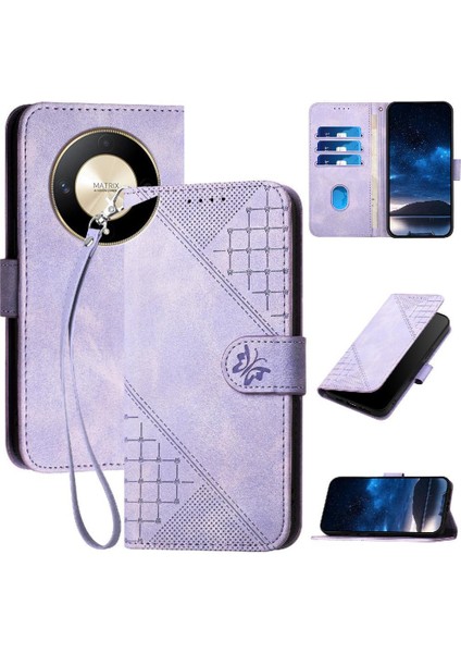 Onur X9B ve Kredi Kartı Yuvası Kabartmalı Kelebek Yüksek Telefon Için Flip Case (Yurt Dışından)
