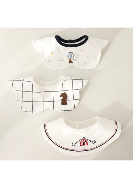 Üç Paket Sirk Modellerinin Kore Versiyonu Bebek Salya Havlusu Yuvarlak Yenidoğan Önlüğü Bebek Pamuk Nakış Modelleri Su Geçirmez Tükürmek Yüz Önlükler (Yurt Dışından)