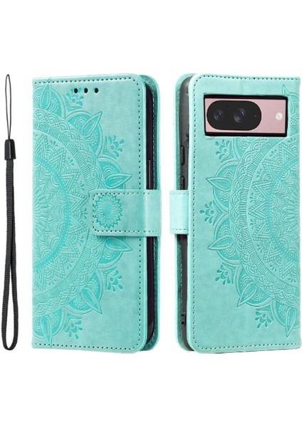 Google Piksel 9 Kickstand Cüzdan Kılıf Için Flip Case Totem Kabartma Pu (Yurt Dışından)
