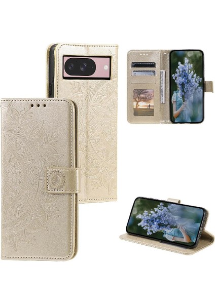 Google Piksel 9 Kickstand Cüzdan Kılıf Için Flip Case Totem Kabartma Pu (Yurt Dışından)