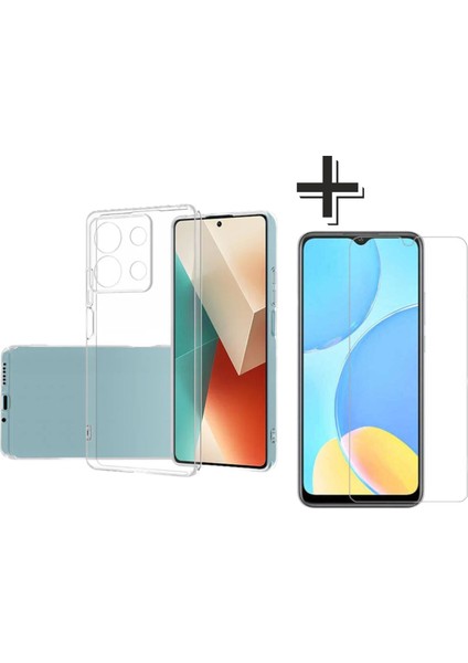 Xiaomi Poco M6 Pro 4G Kılıf Şeffaf + Yeni Nesil 9h Ekran Koruyucu 2' Li Set