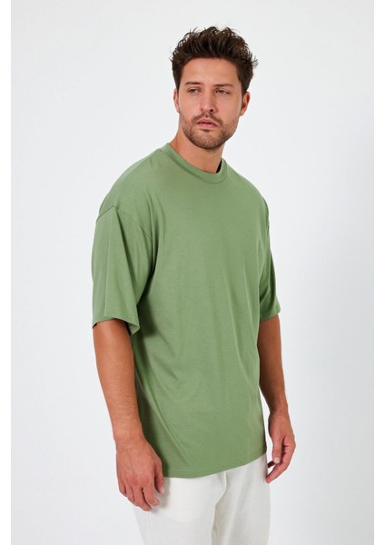 Alexander Gardi Alexandergardı Yırtmaçlı Basic Oversize T-Shirt (UN-70418)