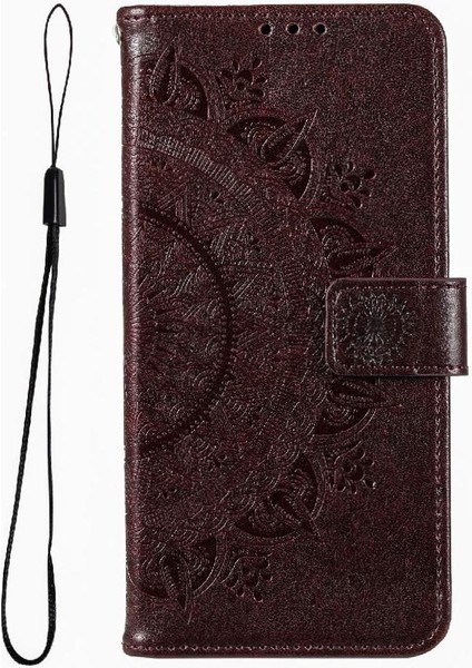 IPhone 15 Için Flip Case Pro Max Cüzdan Kılıf Totem Kabartma Kickstand Pu (Yurt Dışından)