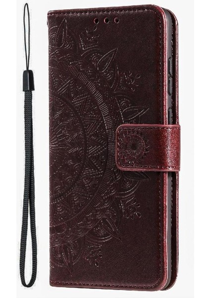 IPhone 15 Için Flip Case Pro Pu Deri Cüzdan Kılıf Totem Kabartma (Yurt Dışından)