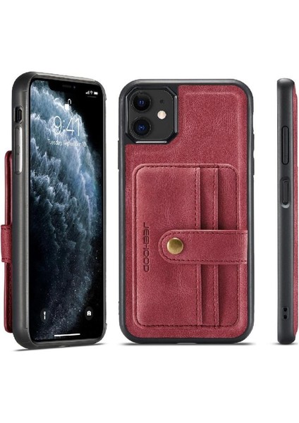 IPhone 11 Için Kılıf Kablosuz Şarj Cüzdan Rfıd Engelleme Manyetik (Yurt Dışından)