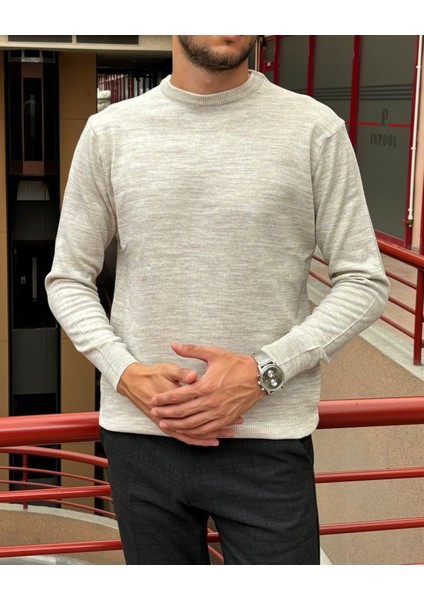 Erkek, Bisiklet Yaka, Slim Fit, Old Money, Yün-Akrilik Elyaf, Triko Kazak PLTK03 fiyatları