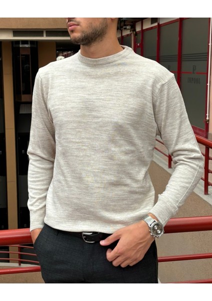 Erkek, Bisiklet Yaka, Slim Fit, Old Money, Yün-Akrilik Elyaf, Triko Kazak PLTK03 modelleri