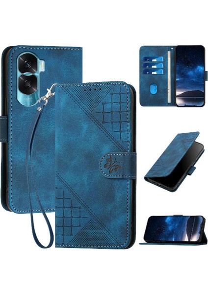 Ayrılabilir El Kayışı Kabartmalı Kelebek ile Onur 90 Lite Için Flip Case (Yurt Dışından)