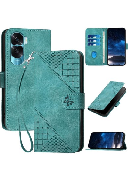 Ayrılabilir El Kayışı Kabartmalı Kelebek ile Onur 90 Lite Için Flip Case (Yurt Dışından)