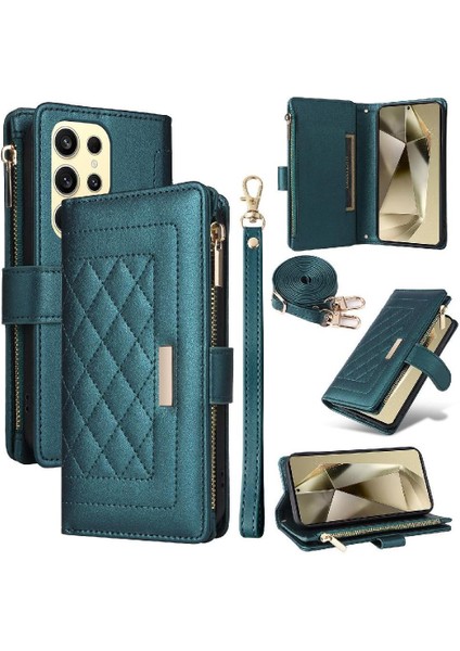Samsung Galaxy S24 Ultra Cüzdan Kayış Darbeye Kart Yuvaları Için Flip Case (Yurt Dışından)