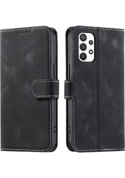 Samsung Galaxy A32 4g Kickstand Bilek Kayışı Pu Deri Kart Için Flip Case (Yurt Dışından)