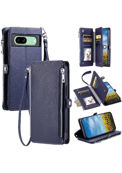 Google Piksel 8A Uzun Kordon Rfıd Engelleme Durumda Cüzdan Için Crossbody Durumda (Yurt Dışından)