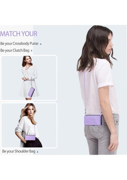 Google Piksel 8 Uzun Kordon Fermuar Faturaları Yuvası Rfıd 9 Için Crossbody Durumda (Yurt Dışından)