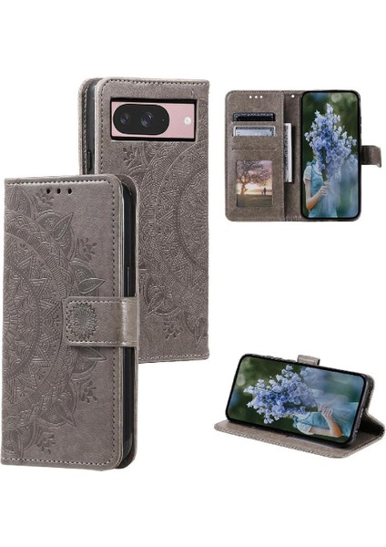 Google Piksel 9 Kickstand Cüzdan Kılıf Için Flip Case Totem Kabartma Pu (Yurt Dışından)