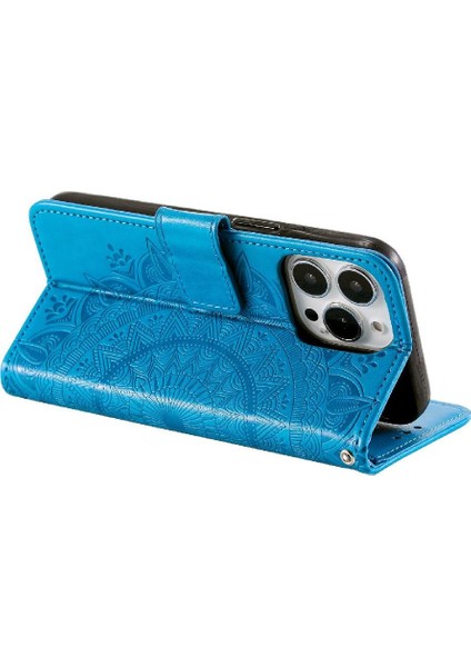 IPhone 14 Için Flip Case Pro Max Pu Deri Cüzdan Kılıf Totem Kabartma (Yurt Dışından)