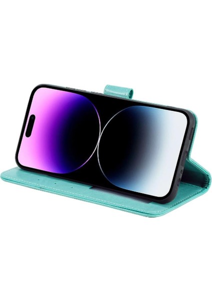 IPhone 14 Için Flip Case Pro Totem Kabartma Kickstand Pu Deri Cüzdan (Yurt Dışından)
